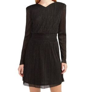 Express Metallic Pleated Dress
